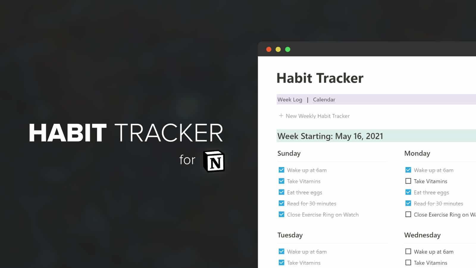 Habit Tracker Template for Notion