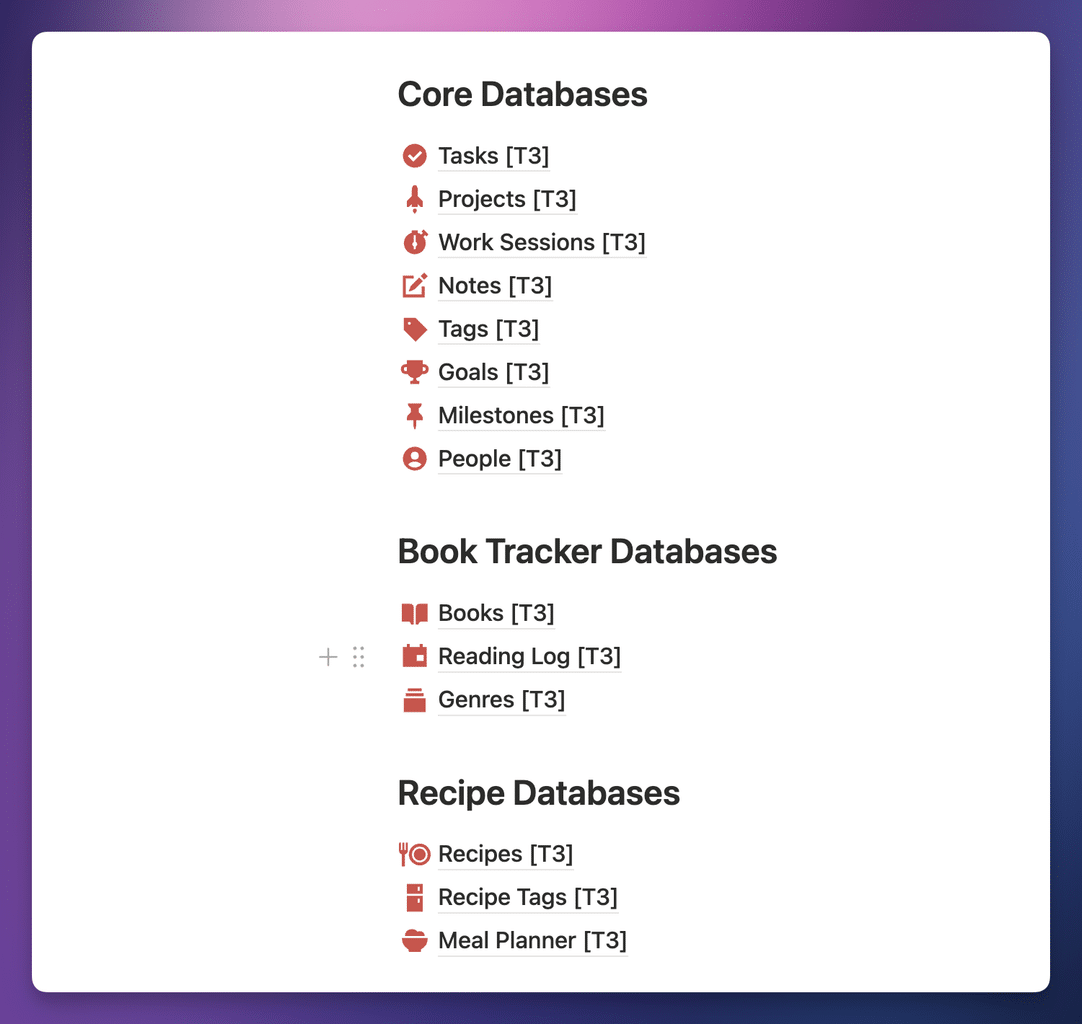 Databases with suffixes