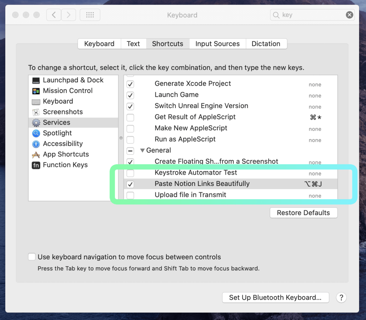 notion shortcuts mac