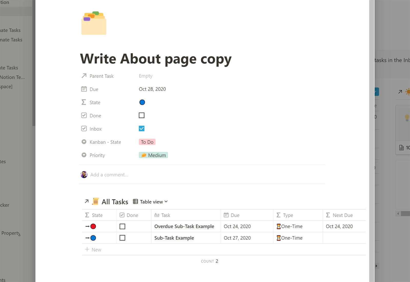 data model schema projects tasks and subtasks