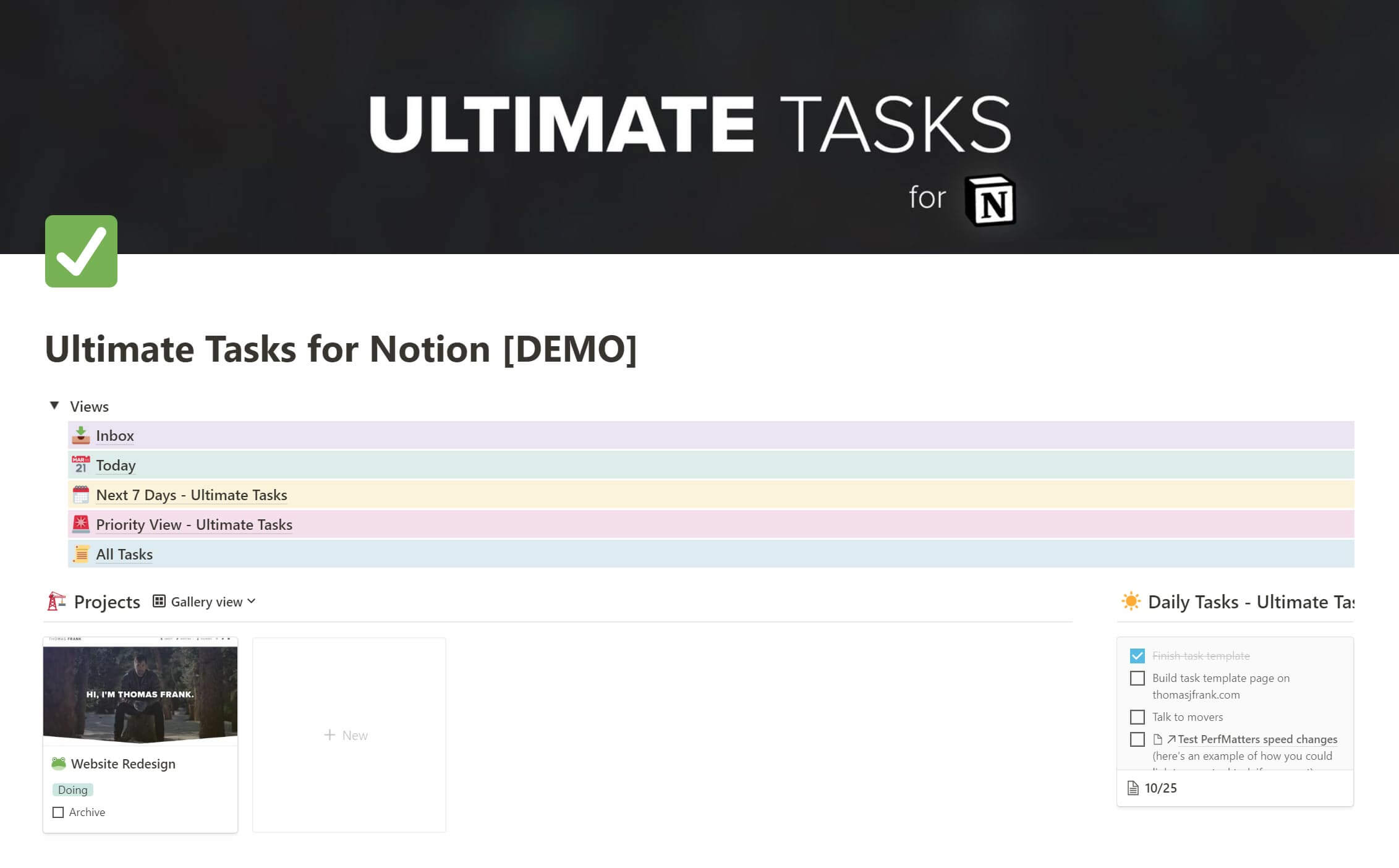 Ultimate Tasks Overview