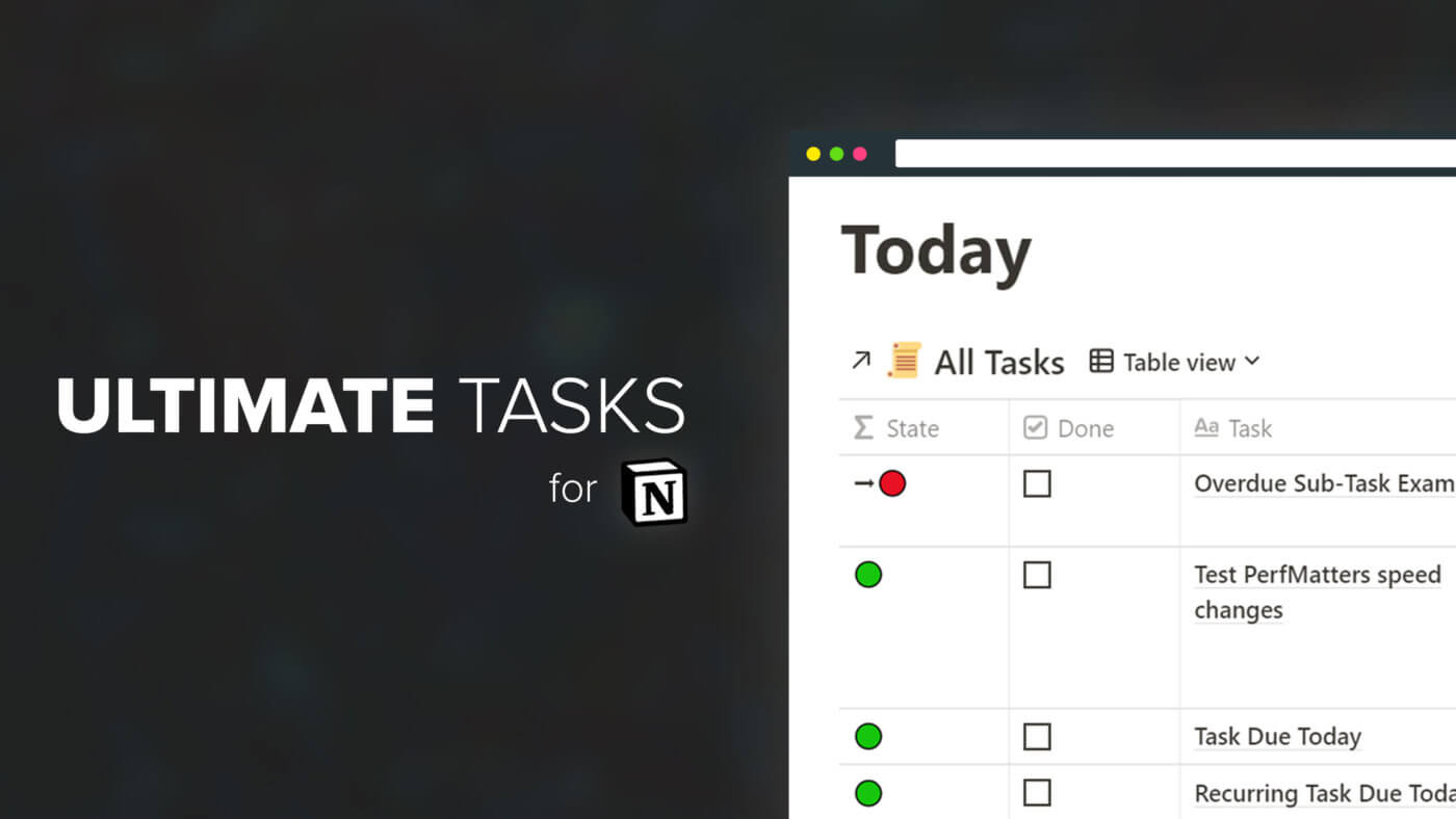 Ultimate Tasks and Projects for Notion