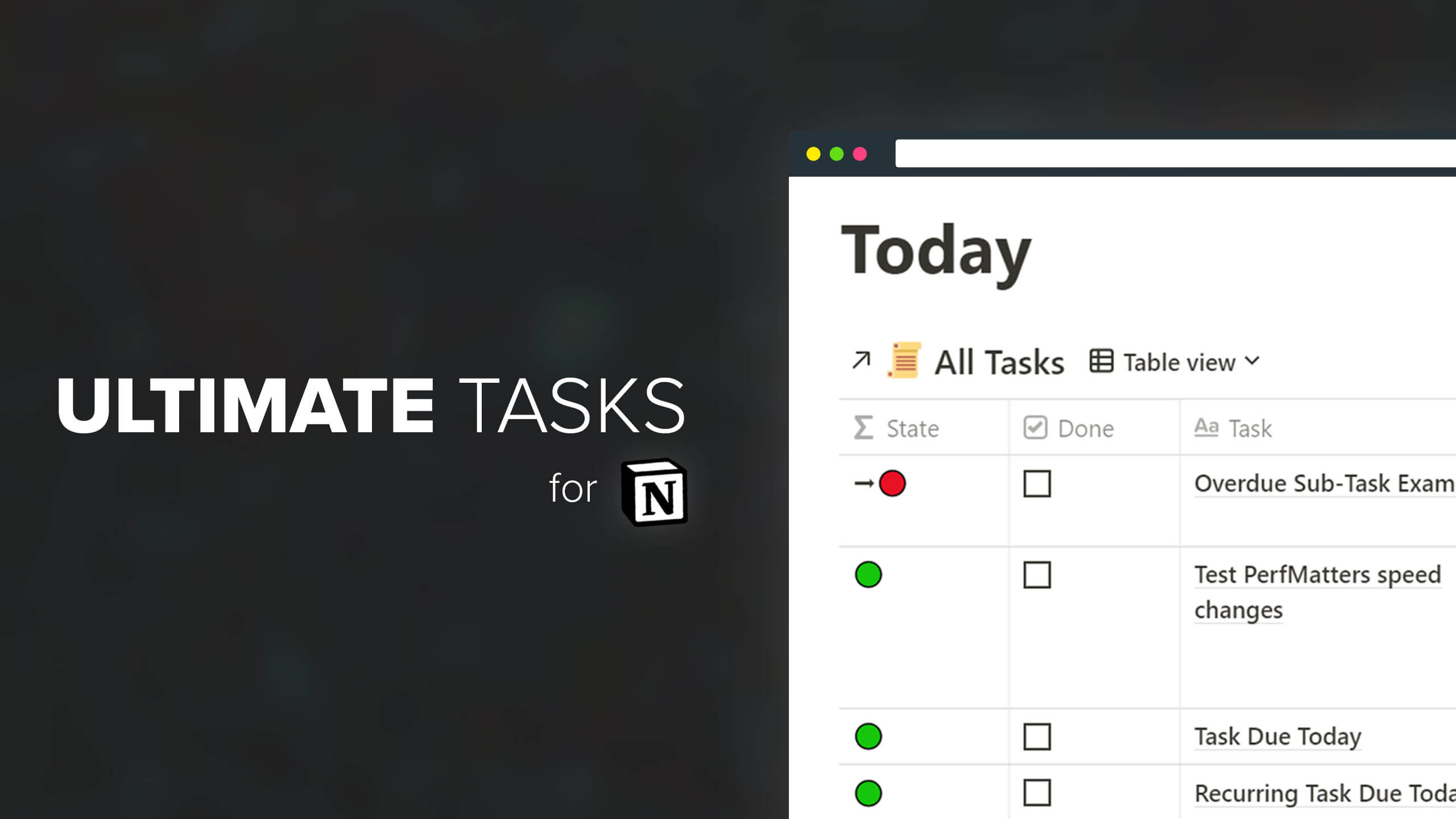 task management notion template