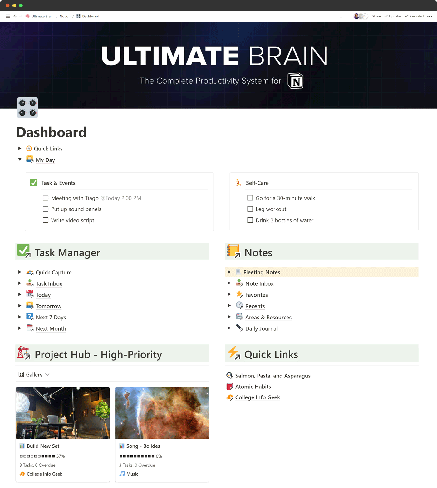 Second Brain Notion Template