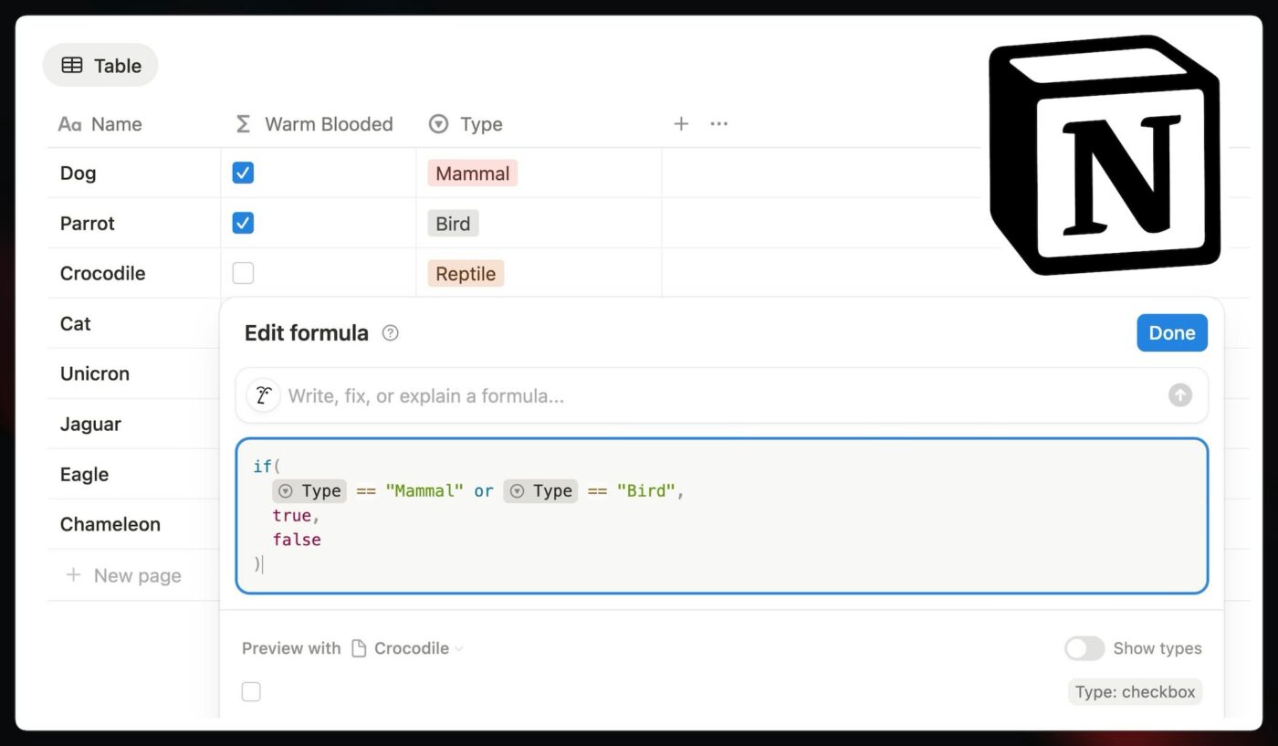 The complete Notion formula reference.