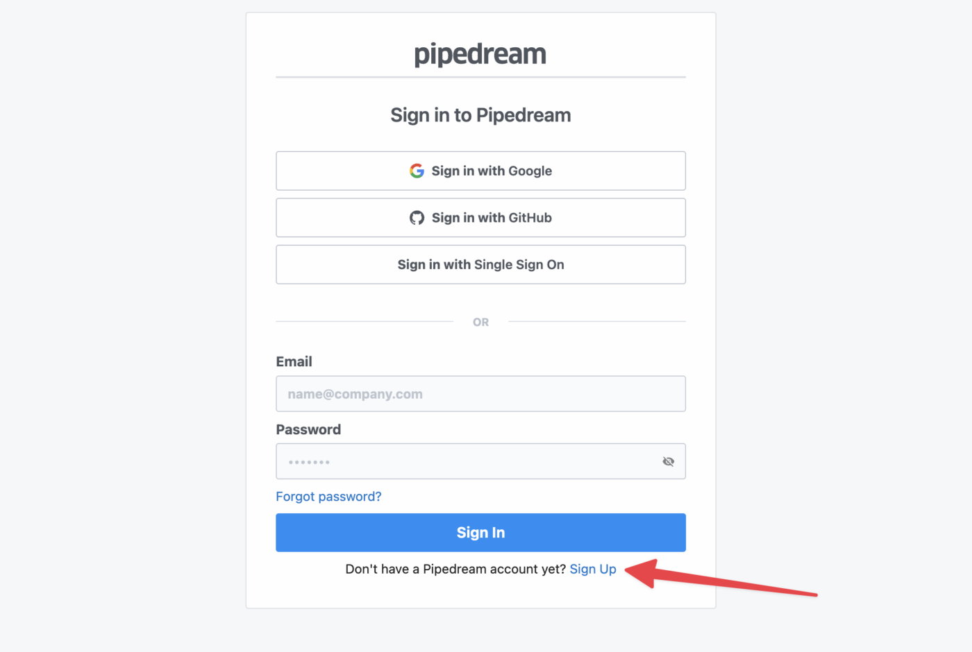 Pipedream signup