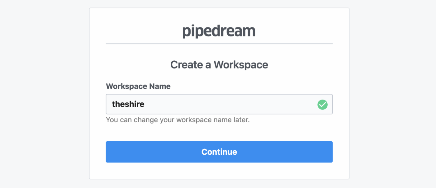 Choosing a workspace name