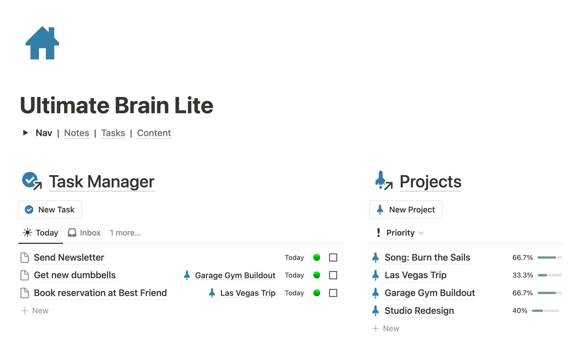 The Ultimate Second-Brain Notion Template - Tasks, Notes, and Projects