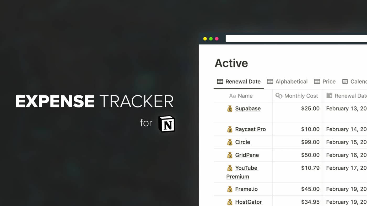 Expense Tracker Template for Notion