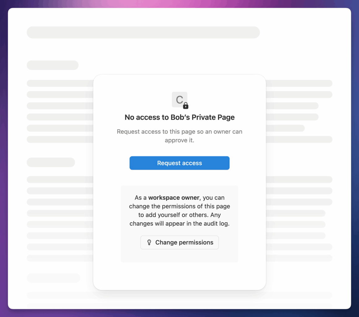 The no access popup. 