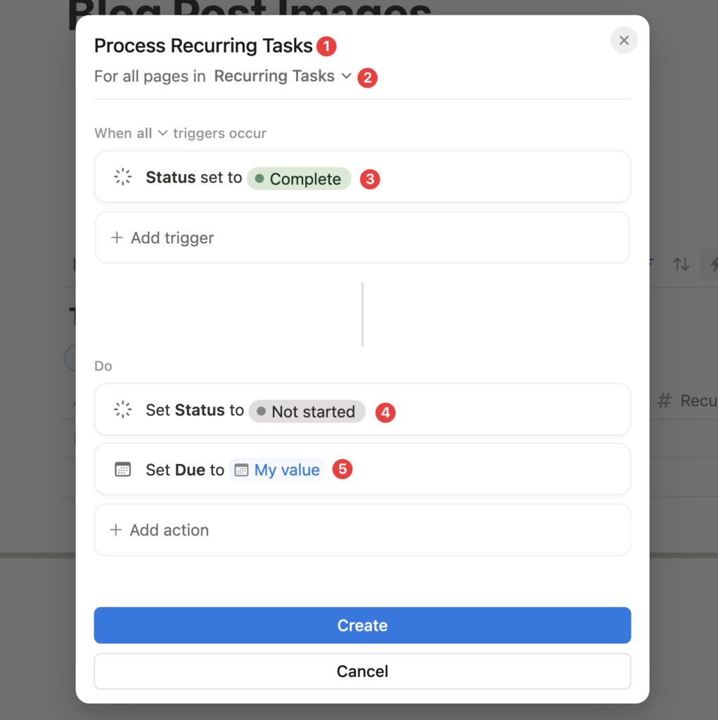 Setting up the initial Process Recurring Tasks Automation.