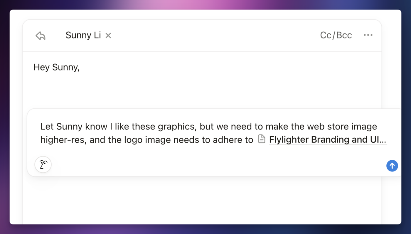 With the Notion AI add-on, you can prompt Notion AI to draft an email for you. 