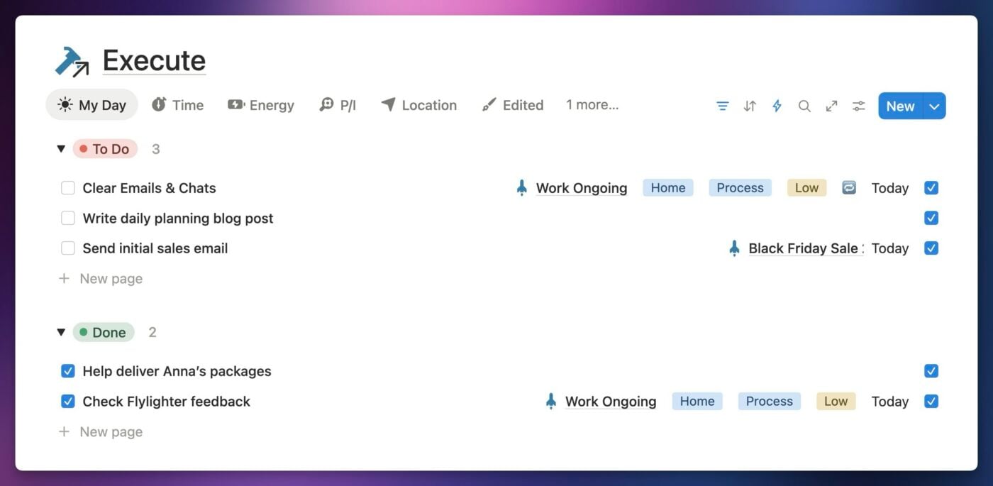 The Execute section.